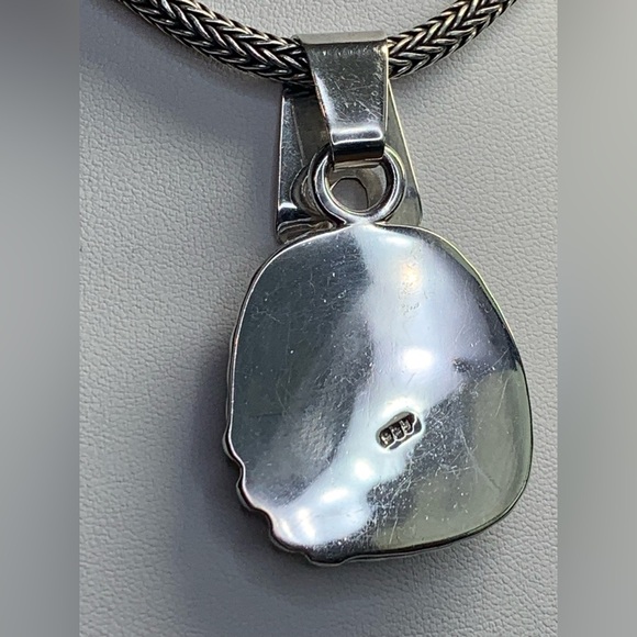 Silpada Vintage Rare Sterling Silver BOLD & BEAUTIFUL Sodalite Pendant & Collar - Picture 14 of 15